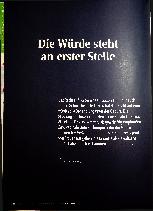 Vorschauseite 1: Die Würde steht an erster Stelle.