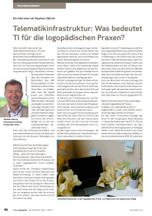 Vorschauseite 1: Telematikinfrastruktur: Was bedeutet TI für die logopädischen Praxen?