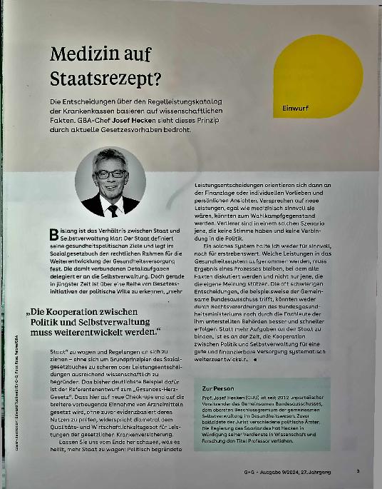 Vorschauseite 1: Medizin auf Staatsrezept?