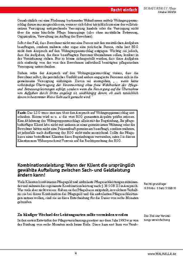 Vorschauseite 4: TOP-Aktuell: Verwirrung um Nachweis der Beratungseinsätze nach § 37 Abs. 3 SGB XI für die Zeit ab 01. 10. 2020 beendet!