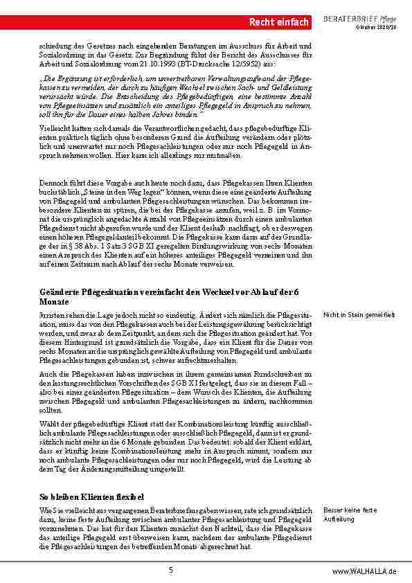Vorschauseite 5: TOP-Aktuell: Verwirrung um Nachweis der Beratungseinsätze nach § 37 Abs. 3 SGB XI für die Zeit ab 01. 10. 2020 beendet!