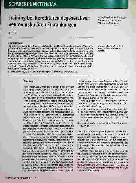 Vorschauseite 1: Training bei hereditären degenerativen neuromuskulären Erkrankungen