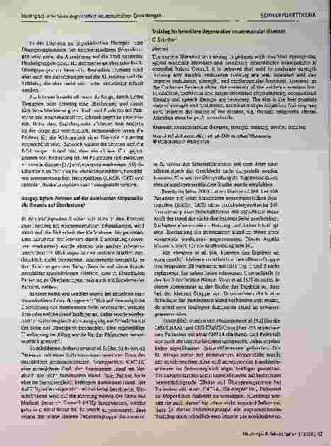 Vorschauseite 2: Training bei hereditären degenerativen neuromuskulären Erkrankungen