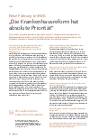 Vorschauseite 1: Neue Führung im BMG: „Die Krankenhausreform hat absolute Priorität“