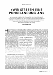 Vorschauseite 1: " Wir streben eine Punktlandung an "