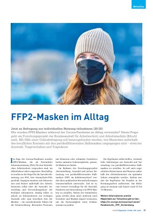 Vorschauseite 1: FFP2-Masken im Alltag