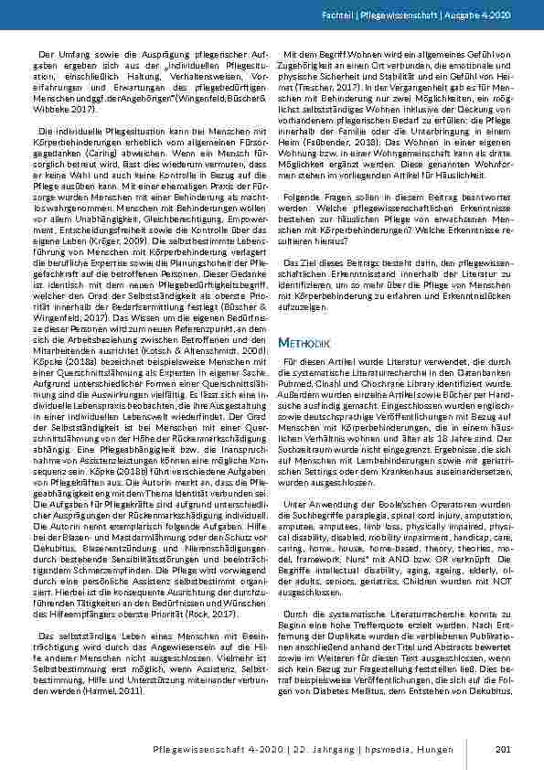 Vorschauseite 4: Konzepte, Theorien und Modelle zur pflegerischen Versorgung erwachsener Menschen mit Körperbehinderungen in der Häuslichkeit