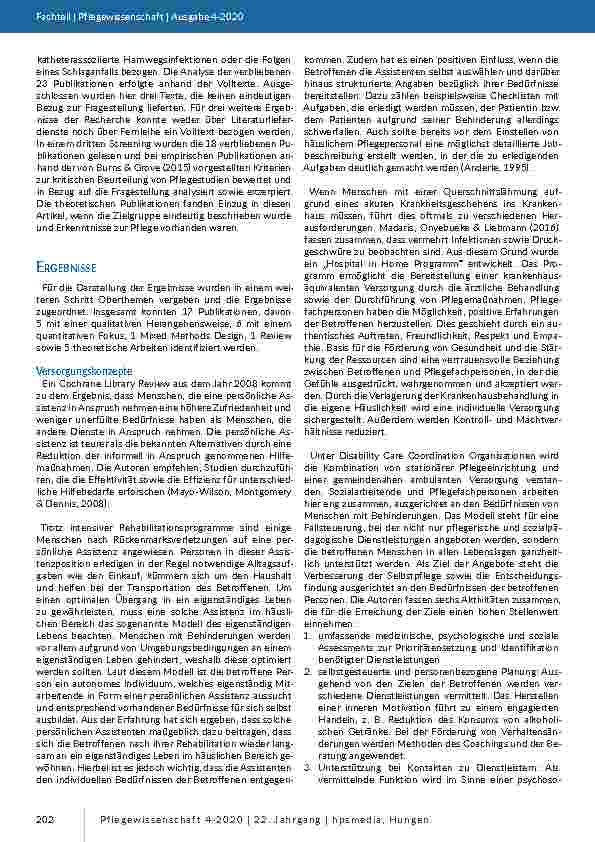 Vorschauseite 5: Konzepte, Theorien und Modelle zur pflegerischen Versorgung erwachsener Menschen mit Körperbehinderungen in der Häuslichkeit