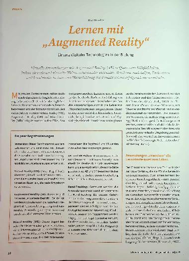Vorschauseite 1: Lernen mit „Augmented Reality“: Einsatz digitaler Technologien in der Bildung