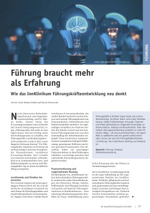 Vorschauseite 1: Führung braucht mehr als Erfahrung. Wie das InnKlinikum Führungskräfteentwicklung neu denkt