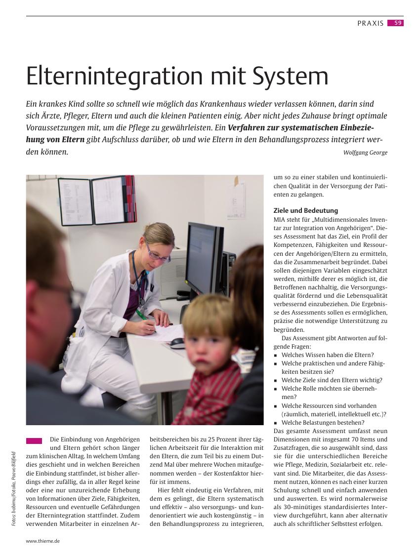 Vorschauseite 1: Elternintegration mit System