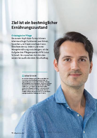 Vorschauseite 1: Ziel ist ein bestmöglicher Ernährungszustand in der Onkologischen Pflege.