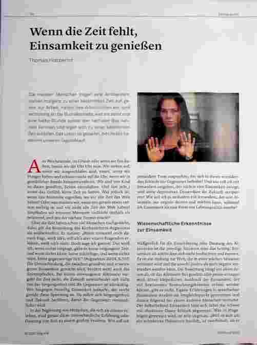 Vorschauseite 1: Wenn die Zeit fehlt, Einsamkeit zu genießen.