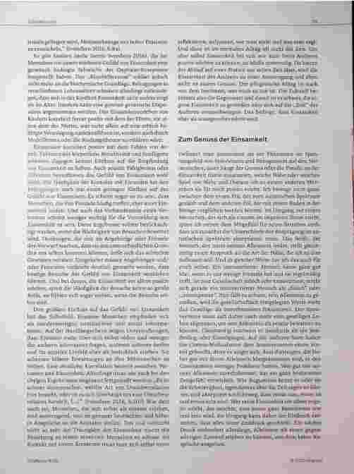 Vorschauseite 2: Wenn die Zeit fehlt, Einsamkeit zu genießen.
