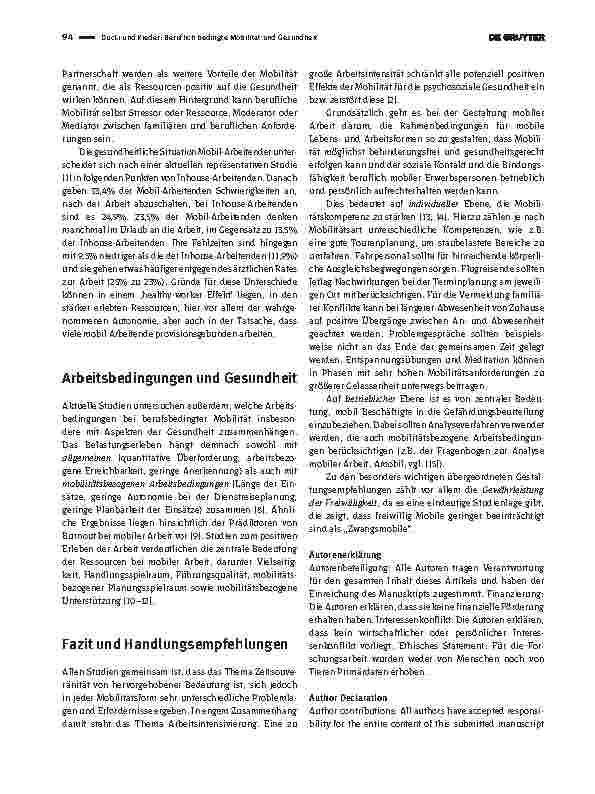 Vorschauseite 2: Beruflich bedingte Mobilität und Gesundheit: Mobile work and health