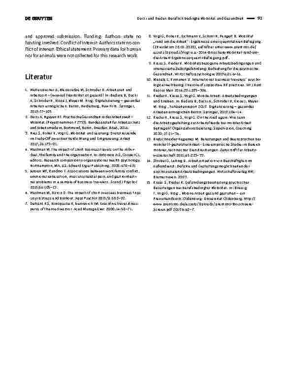 Vorschauseite 3: Beruflich bedingte Mobilität und Gesundheit: Mobile work and health