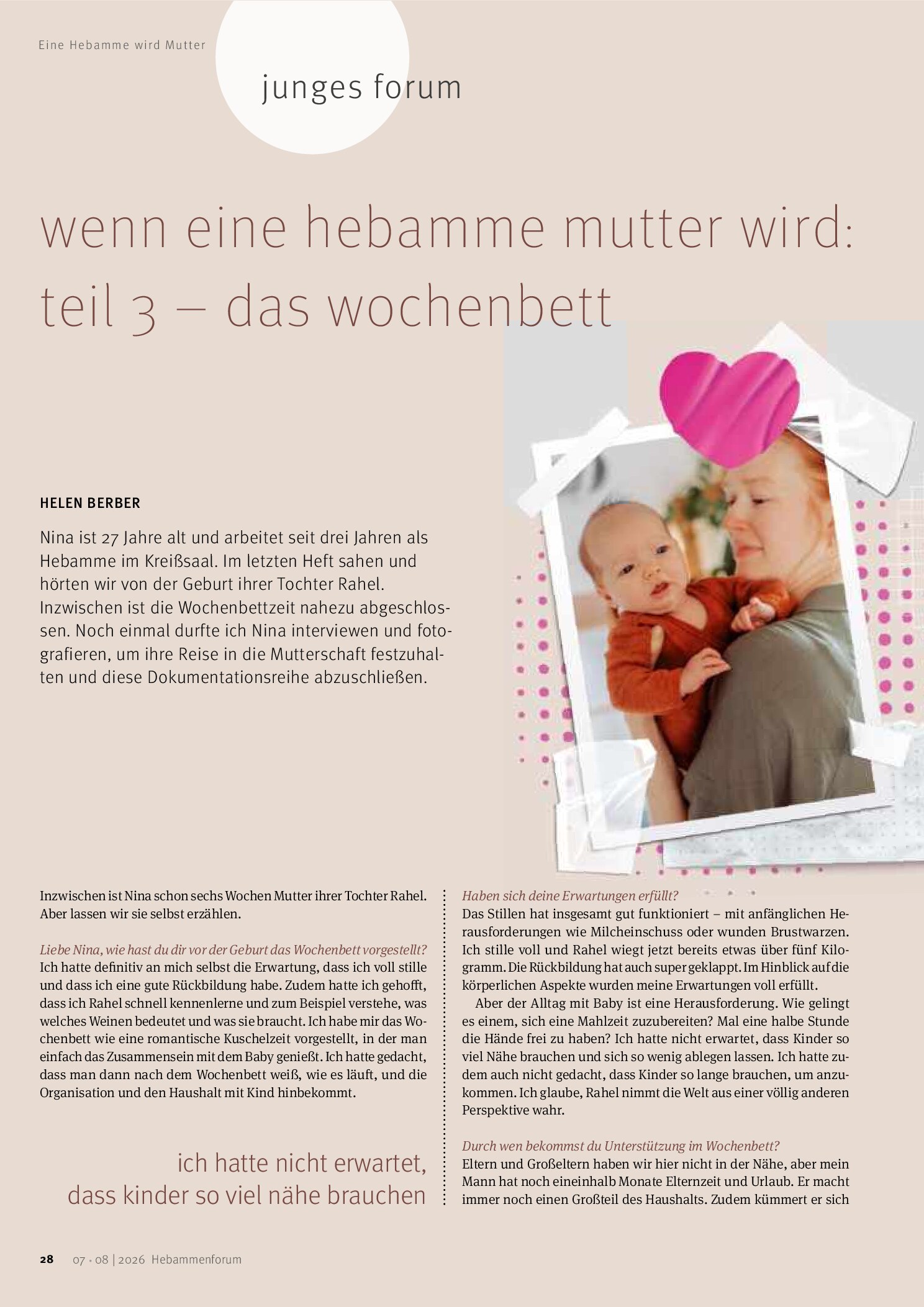Vorschauseite 1: Wenn eine Hebamme Mutter wird: Teil 3 – Das Wochenbett