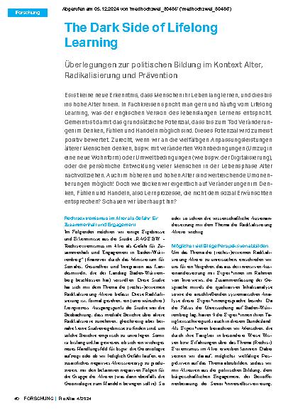 Vorschauseite 1: The Dark Side of Lifelong Learning