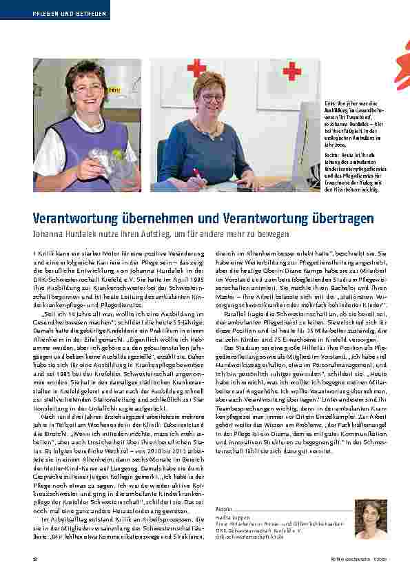 Vorschauseite 1: Verantwortung übernehmen und Verantwortung übertragen: Johanna Hurdalek nutzte ihren Aufstieg, um für andere mehr zu bewegen.