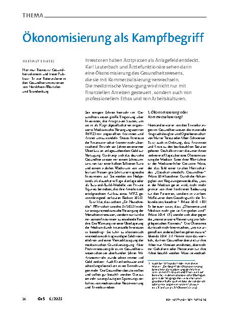 Vorschauseite 1: Ökonomisierung als Kampfbegriff