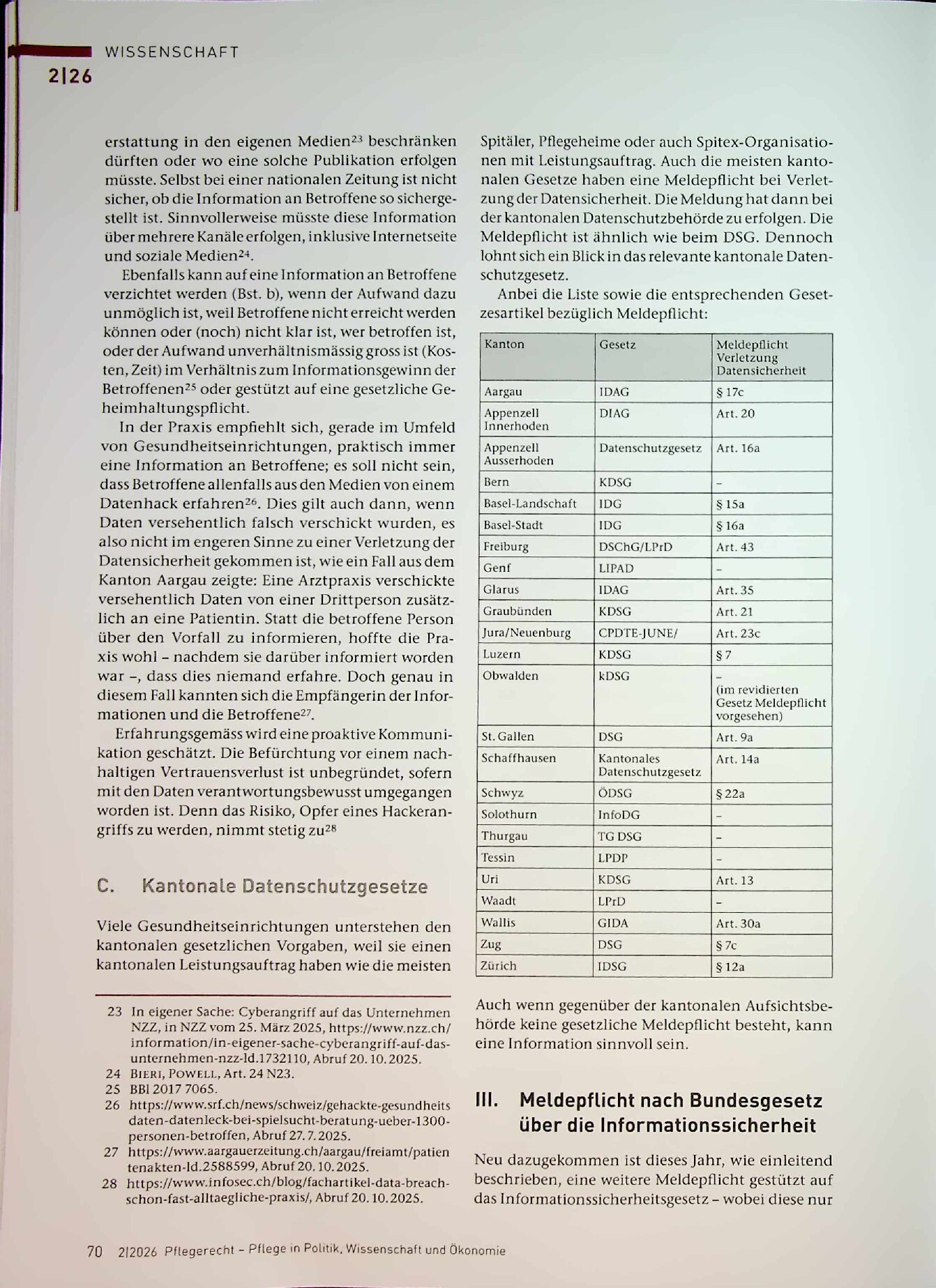 Vorschauseite 4: Datensicherheitsverletzungen im Gesundheitswesen: Meldepflichten nach DSG und ISG