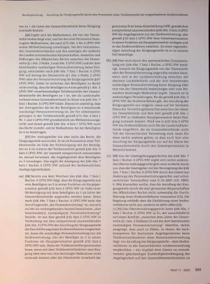 Vorschauseite 6: Zum Personalvertretungsrecht Anrufung der Einigungsstelle durch den Personalrat einer Teildienststelle bei vorgeschaltetem Stufenverfahren