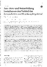 Vorschauseite 1: Aus-, Fortund Weiterbildung beeinflussen den Verbleib im Gesundheitsund Krankenpflegeberuf.