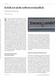 Vorschauseite 1: Kritik ist nicht selbstverständlich. Eine Ermutigung.