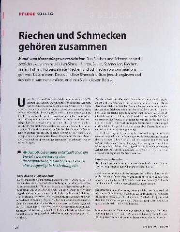 Vorschauseite 1: Riechen und Schmecken gehören zusammen