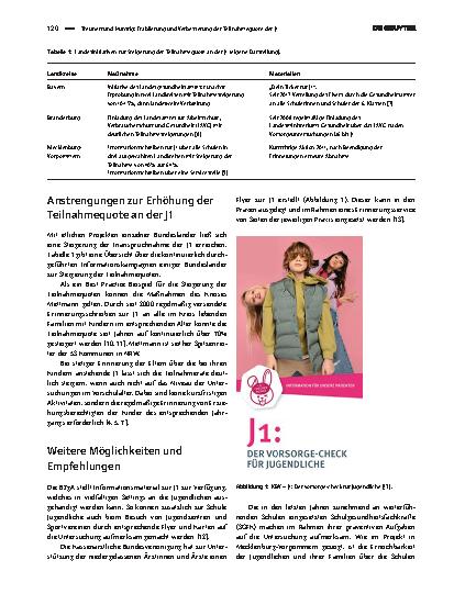Vorschauseite 2: Etablierung und Verbesserung der Teilnahmequote der J1