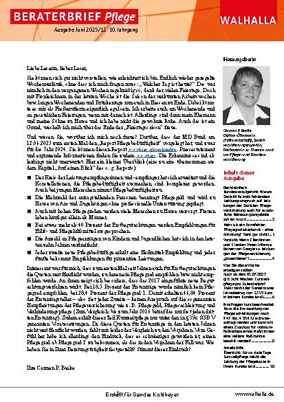 Vorschauseite 1: Beraterbrief Pflege Heft 12-2025