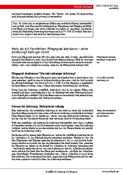 Vorschauseite 3: Beraterbrief Pflege Heft 12-2025