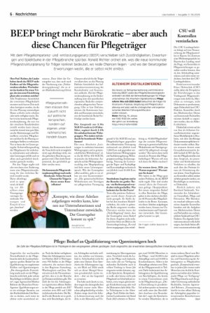 Vorschauseite 1: BEEP bringt mehr Bürokratie - aber auch diese Chancen für Pflegeträger