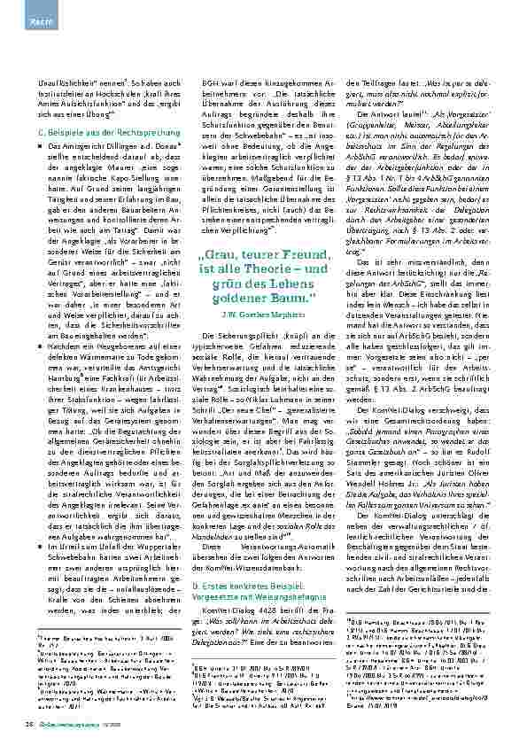 Vorschauseite 2: Warum die Bedeutung der Pflichtendelegation in Schriftform überschätzt wird. Entscheidend ist auf dem Arbeitsplatz.