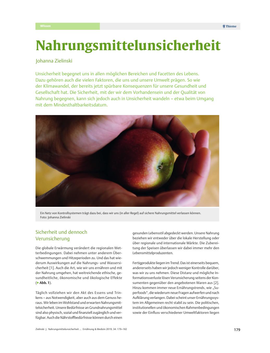 Vorschauseite 1: Nahrungsmittelunsicherheit