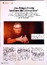 Vorschauseite 1: "Das Billigst-Prinzip bestimmt die Lieferpartner"