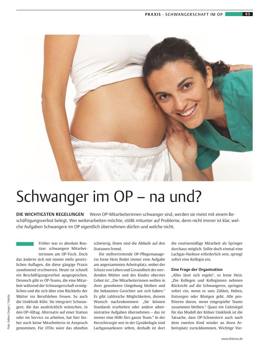 Vorschauseite 1: Schwanger im OP – na und?