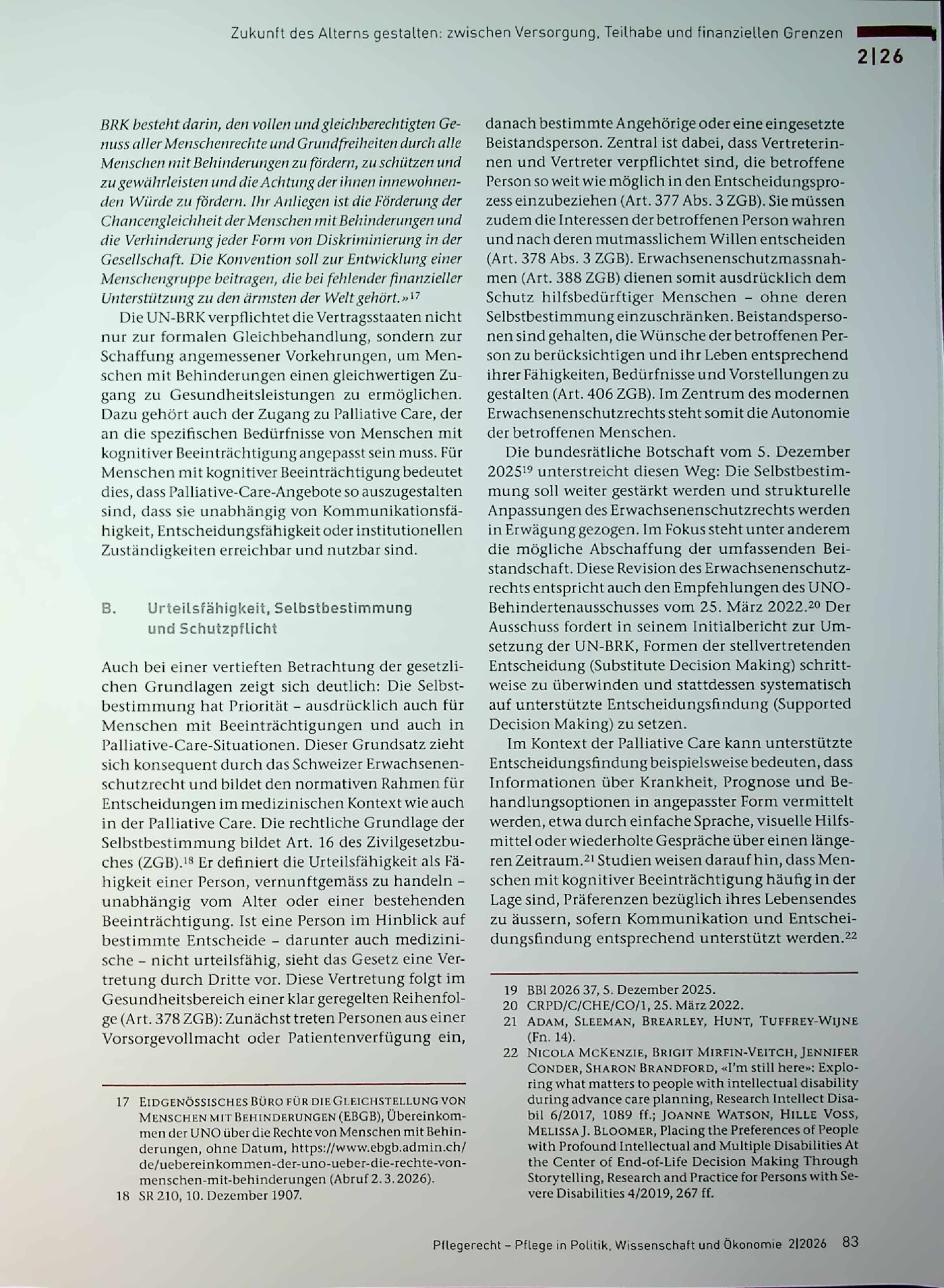 Vorschauseite 5: Selbstbestimmung bis ans Lebensende: Palliative Care bei Menschen mit kognitiver Beeinträchtigung