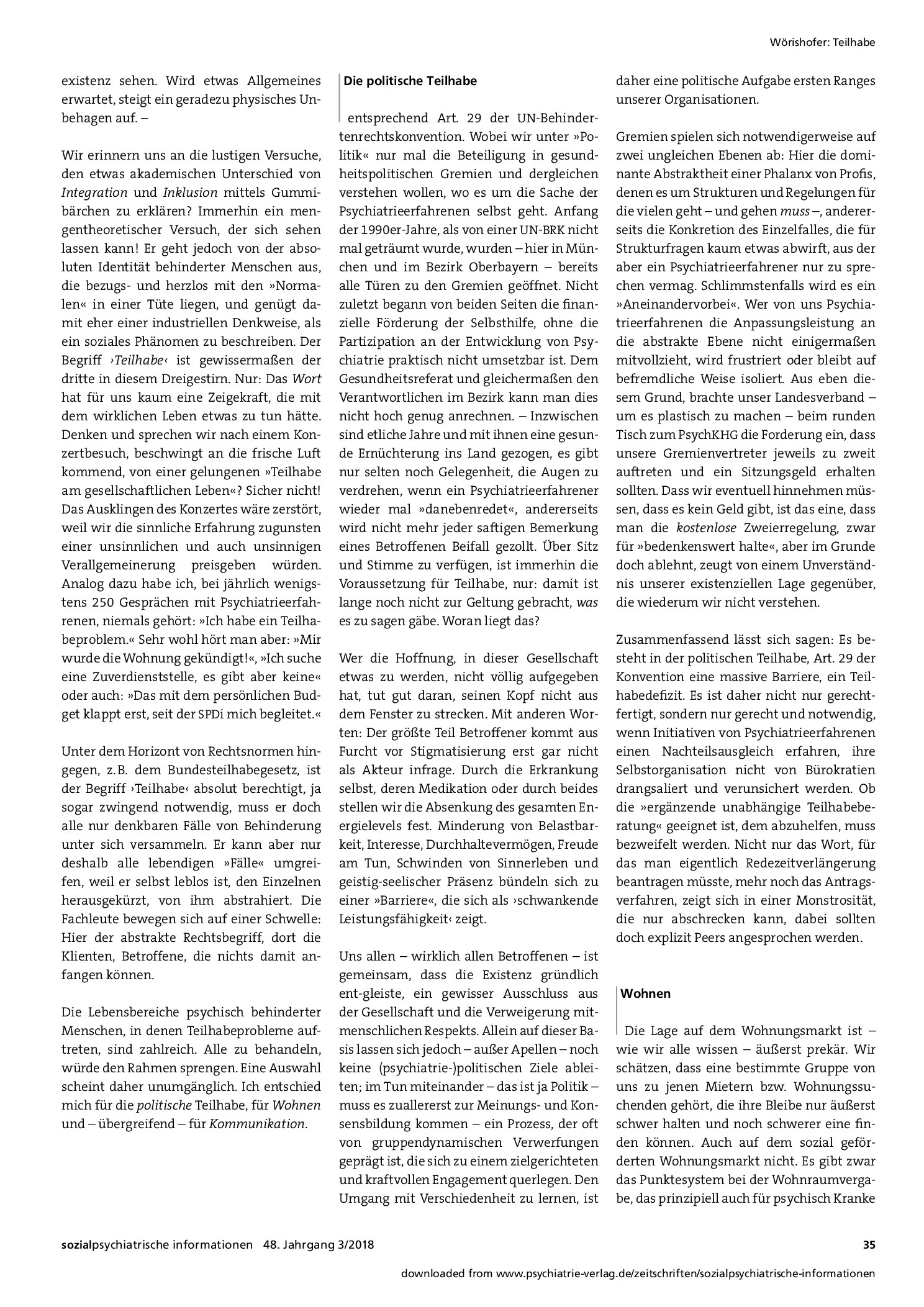 Vorschauseite 2: Teilhabe. Realität oder Zukunftsmusik?