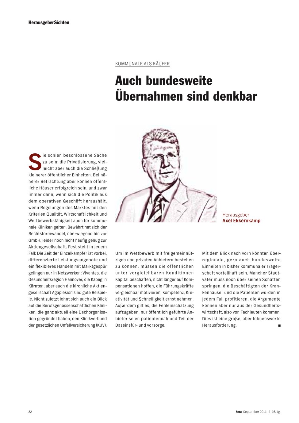 Vorschauseite 1: Auch bundesweite Übernahmen sind denkbar