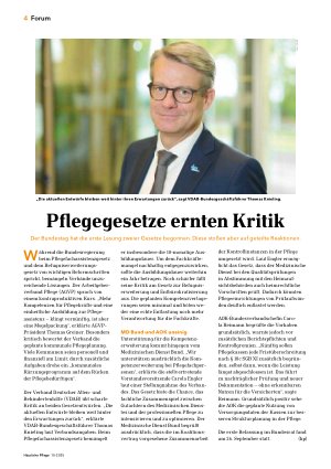 Vorschauseite 1: Pflegegesetze ernten Kritik