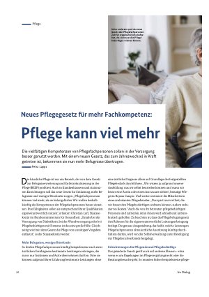 Vorschauseite 1: Neues Pflegegesetz für mehr Fachkompetenz: Pflege kann viel mehr