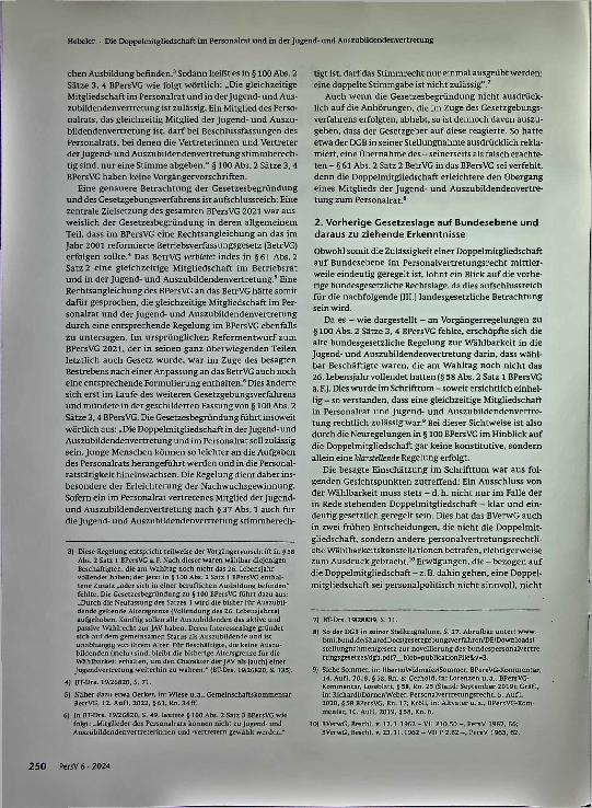 Vorschauseite 2: Die Doppelmitgliedschaft im Personalrat und in der Jugendund Auszubildendenvertretung