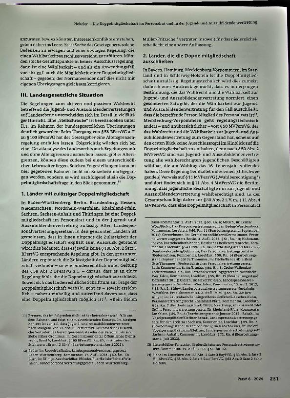 Vorschauseite 3: Die Doppelmitgliedschaft im Personalrat und in der Jugendund Auszubildendenvertretung