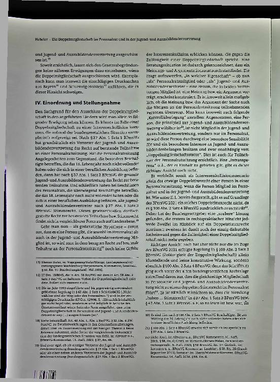 Vorschauseite 4: Die Doppelmitgliedschaft im Personalrat und in der Jugendund Auszubildendenvertretung