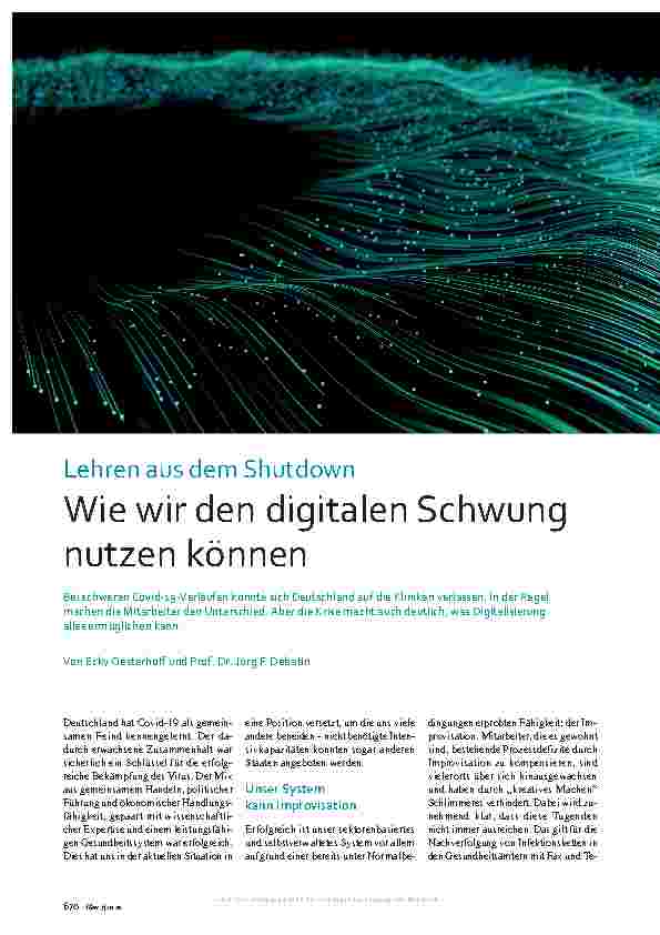 Vorschauseite 1: Lehren aus dem Shutdown: Wie wir den digitalen Schwung nutzen können