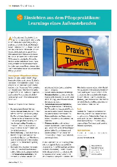 Vorschauseite 1: Einsichten aus dem Pflegepraktikum: Learnings eines Außenstehenden
