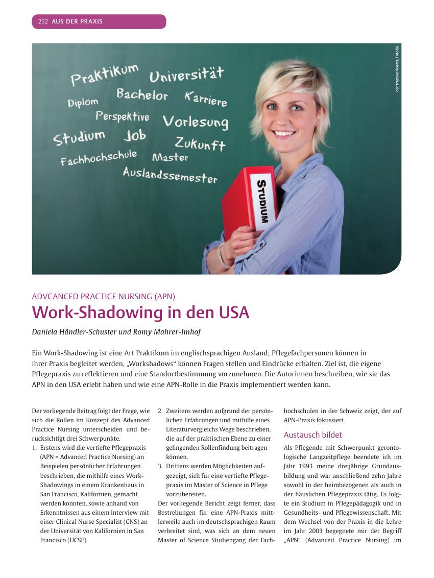 Vorschauseite 1: Work-Shadowing in den USA