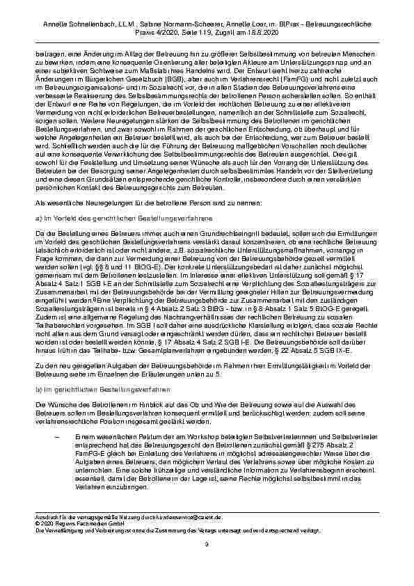 Vorschauseite 3: Der Referentenentwurf zur Reform des Vormundschaftsund Betreuungsrechts – Was bringt er Neues im Betreuungsrecht?