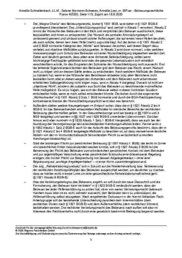 Vorschauseite 5: Der Referentenentwurf zur Reform des Vormundschaftsund Betreuungsrechts – Was bringt er Neues im Betreuungsrecht?